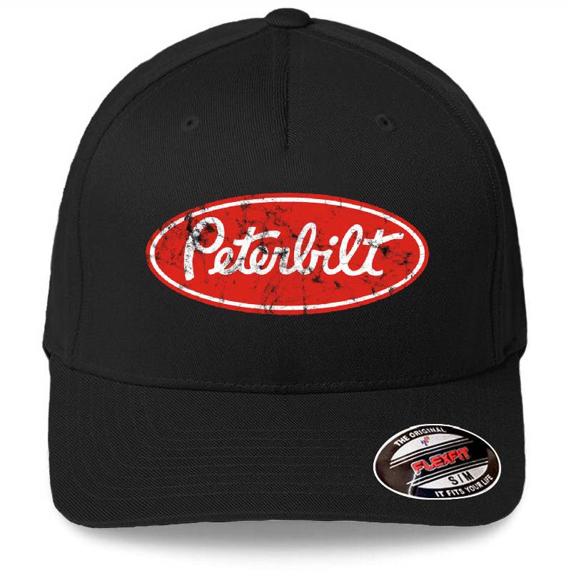 Peterbilt Logo Distressed  Premium Flat Bill Snapback Caps