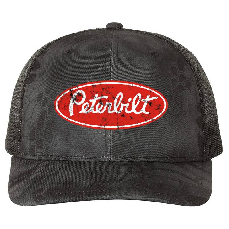 Peterbilt Logo Distressed  Premium Flat Bill Snapback Caps