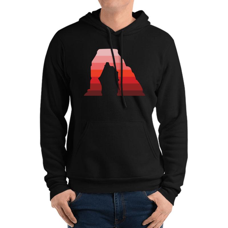 Utah Arch Unisex Hooded Sweatshirt Men Black