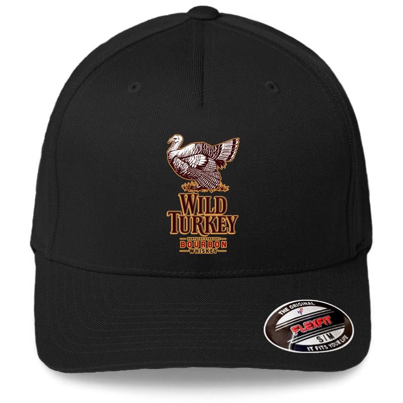 Wild Turkey Flexfit Baseball Cap  Black