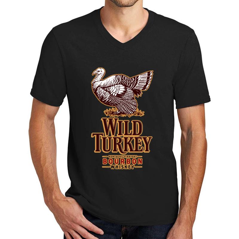 Wild Turkey Unisex V-Neck T-Shirt Men Black