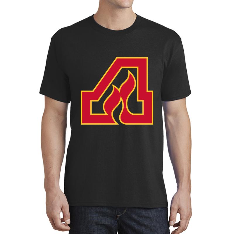 Vintage Atlanta Hockey - Retro Flames Unisex T-Shirt Men Black