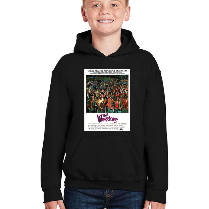 The Warriors Poster Come Out To Play Youth Hooded Sweatshirt Boy Black