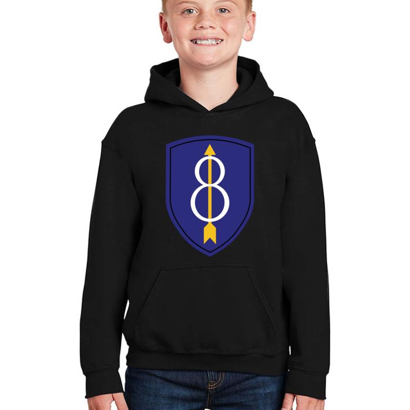 8Th Infantry Division United States - Historical  Youth Hooded Sweatshirt Boy Black