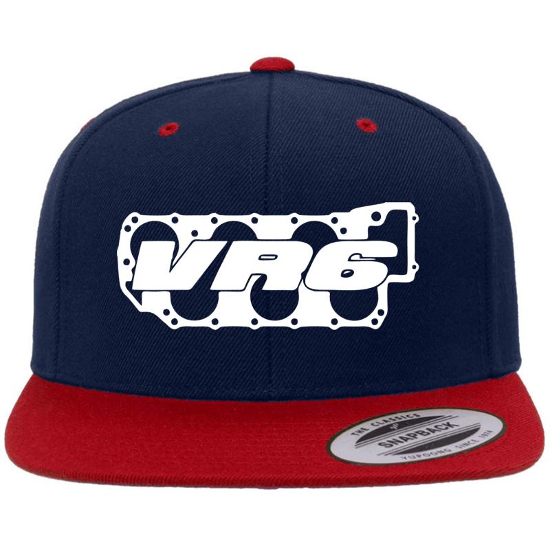 Vr6 Engine Engine Premium Flat Bill Snapback Cap  Navy