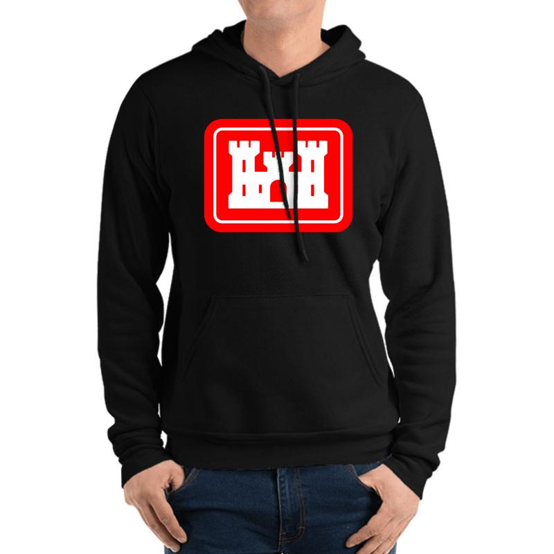 United States Army Corps Of Engineers Dod Military Unisex Hooded Sweatshirt Men Black