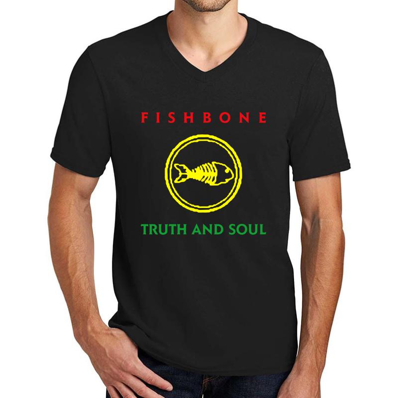 Truth And Soul Fishbone Ska Unisex V-Neck T-Shirt Men Black