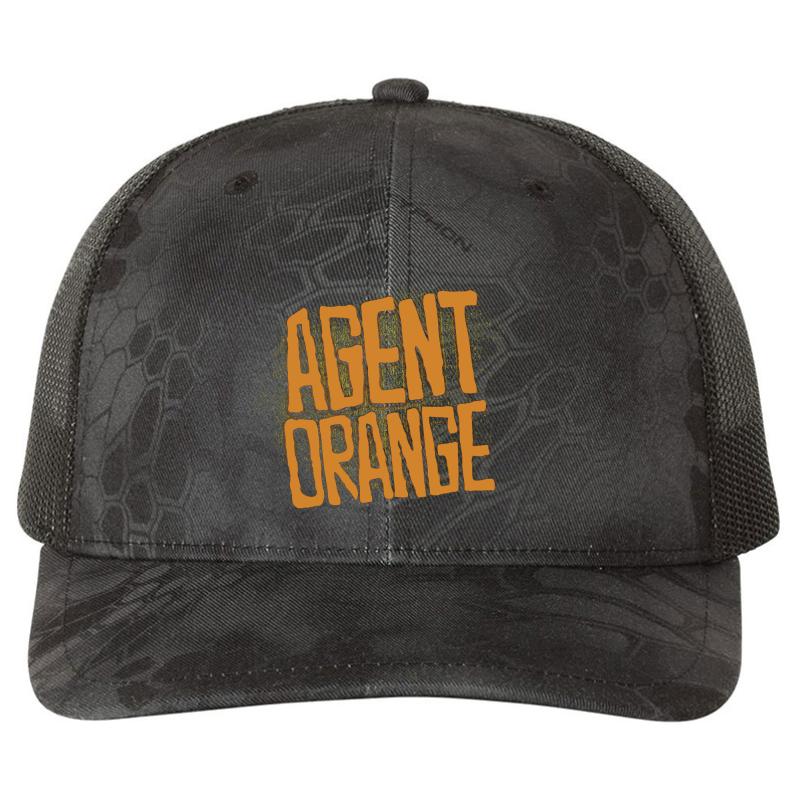 Agent Orange Richardson Premium Trucker Snapback Cap  Kryptek Typhon Black