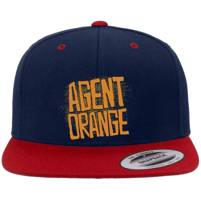 Agent Orange Premium Flat Bill Snapback Cap  Navy