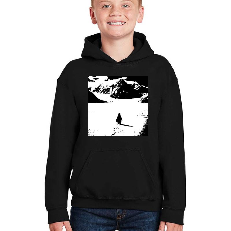 but why? be the penguin go where you are belong black and white nihilist Unisex Hooded Sweatshirts